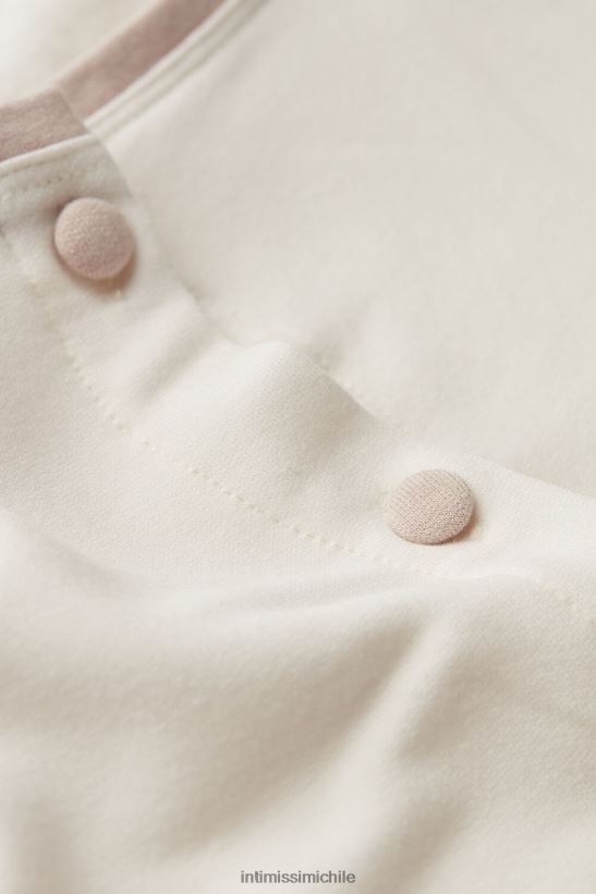 Intimissimi Modal de dormitorio romántico con top de lana con botones. mujer 157j-blanco polvo/rosa antiguo vestir L4BXFJ1589