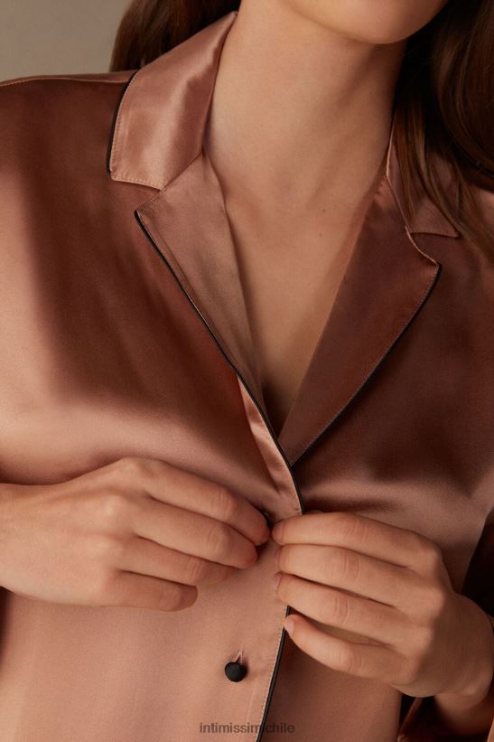 Intimissimi chaqueta de corte masculino en raso de seda mujer 163i-rosa satinado vestir L4BXFJ1664