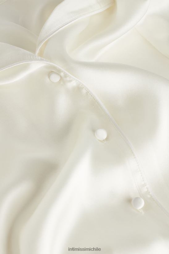 Intimissimi chaqueta de corte masculino en raso de seda mujer 2127-blanco polvo vestir L4BXFJ1668