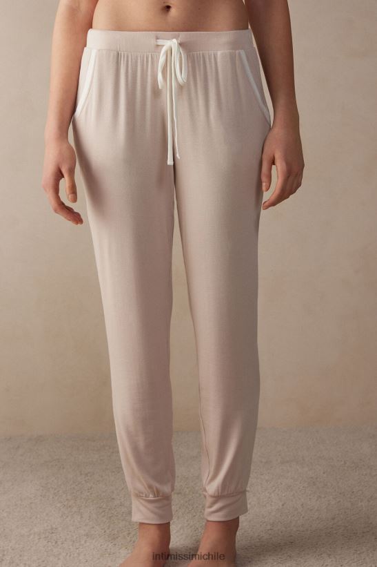 Intimissimi joggers largos de modal simple elegancia mujer 227j-rosa seda/blanco polvo vestir L4BXFJ1575