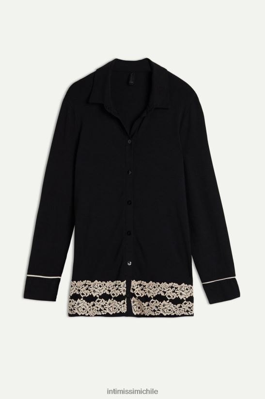 Intimissimi top de modal con botones y bonitas flores mujer 9887-negro/marfil vestir L4BXFJ1654