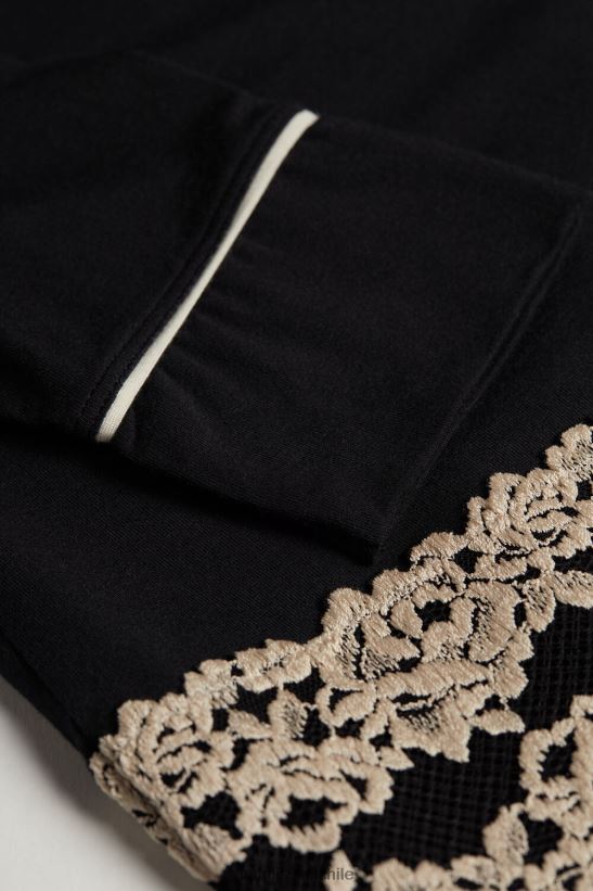 Intimissimi top de modal con botones y bonitas flores mujer 9887-negro/marfil vestir L4BXFJ1654