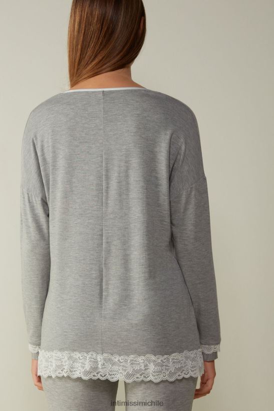 Intimissimi top de modal con cuello redondo y manga larga mujer 031-mezcla gris claro vestir L4BXFJ1677