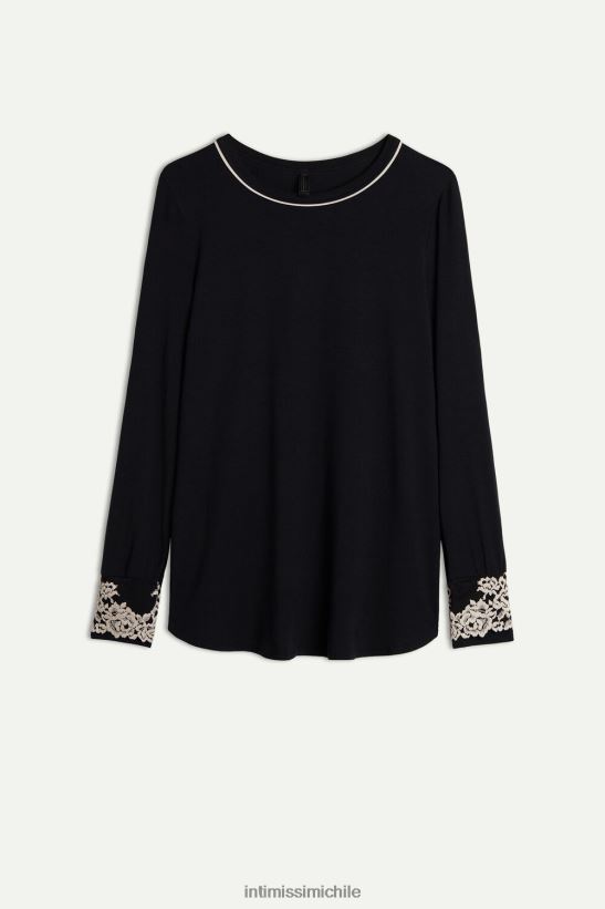 Intimissimi top modal flores bonitas mujer 9887-negro/marfil vestir L4BXFJ1656