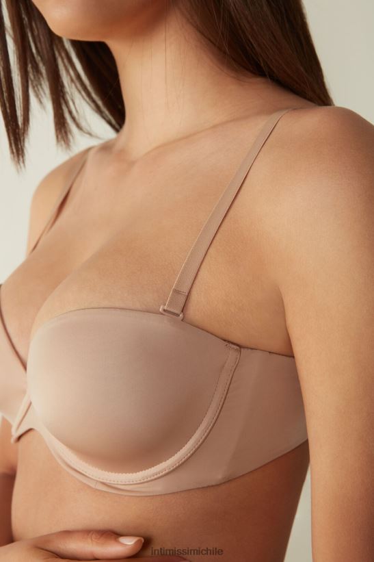 Intimissimi sujetador bandeau anna de microfibra ultraligero mujer 044-beige suave ropa interior L4BXFJ735