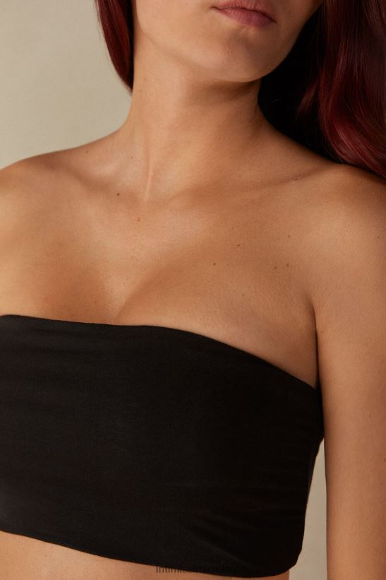 Intimissimi top bandeau de algodón mujer 019-negro ropa interior L4BXFJ1362