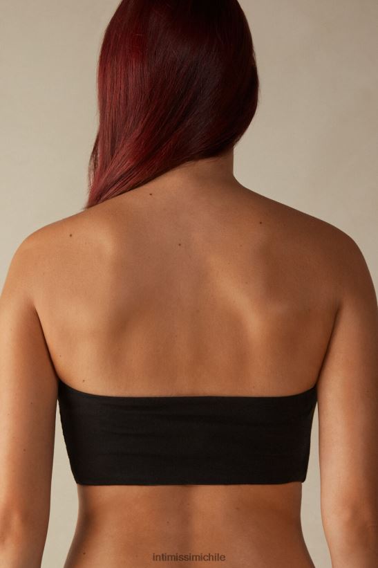Intimissimi top bandeau de algodón mujer 019-negro ropa interior L4BXFJ1362