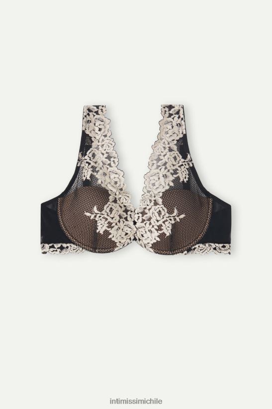 Intimissimi sujetador balconette elena flores bonitas mujer 9887-negro/marfil ropa interior L4BXFJ620