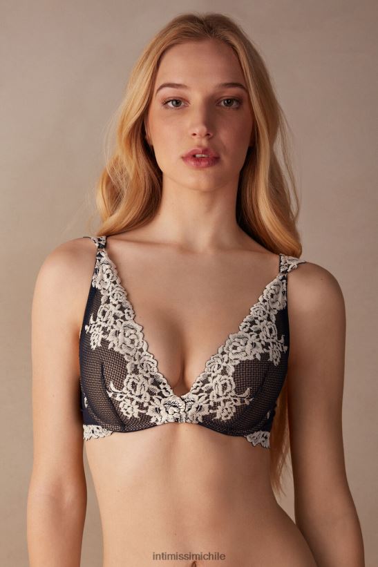 Intimissimi sujetador balconette giorgia flores bonitas mujer 347i-azul profundo/vainilla ropa interior L4BXFJ782