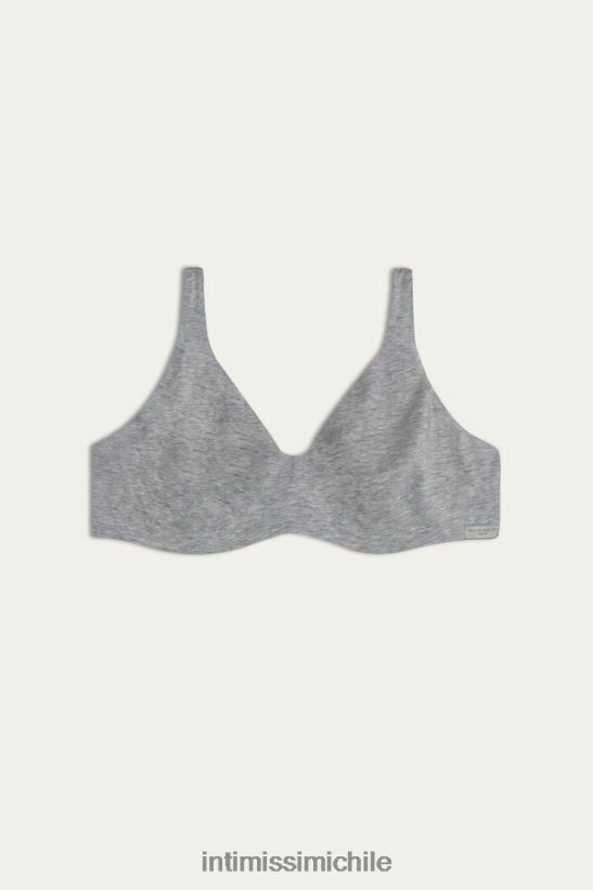 Intimissimi sujetador balconette greta de algodón natural mujer 031-mezcla gris claro ropa interior L4BXFJ761