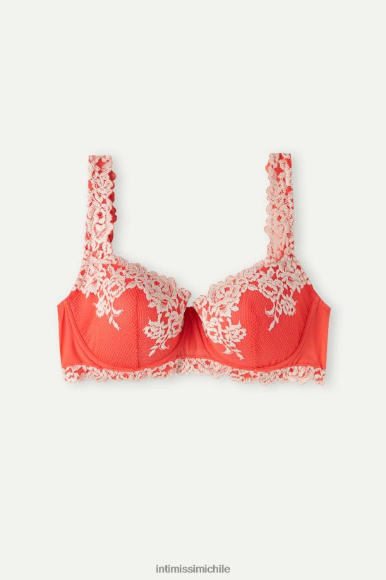 Intimissimi sujetador balconette sofia flores bonitas mujer 216j-llama escarlata/marfil ropa interior L4BXFJ559
