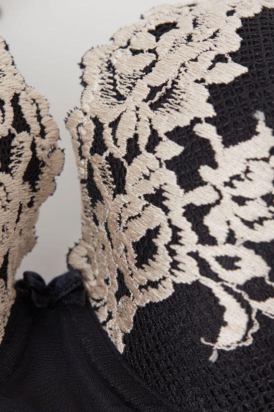 Intimissimi sujetador balconette sofia flores bonitas mujer 9887-negro/marfil ropa interior L4BXFJ647