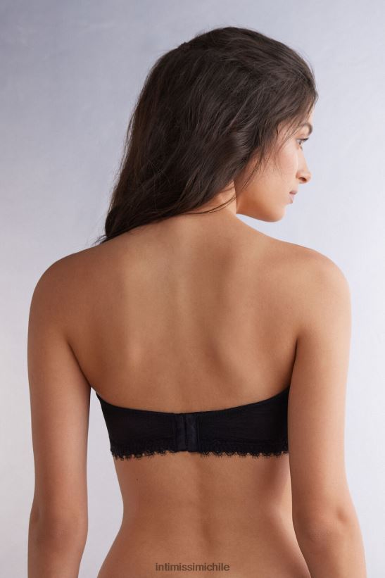 Intimissimi sujetador bandeau balconette flores sensuales mujer 019-negro ropa interior L4BXFJ476