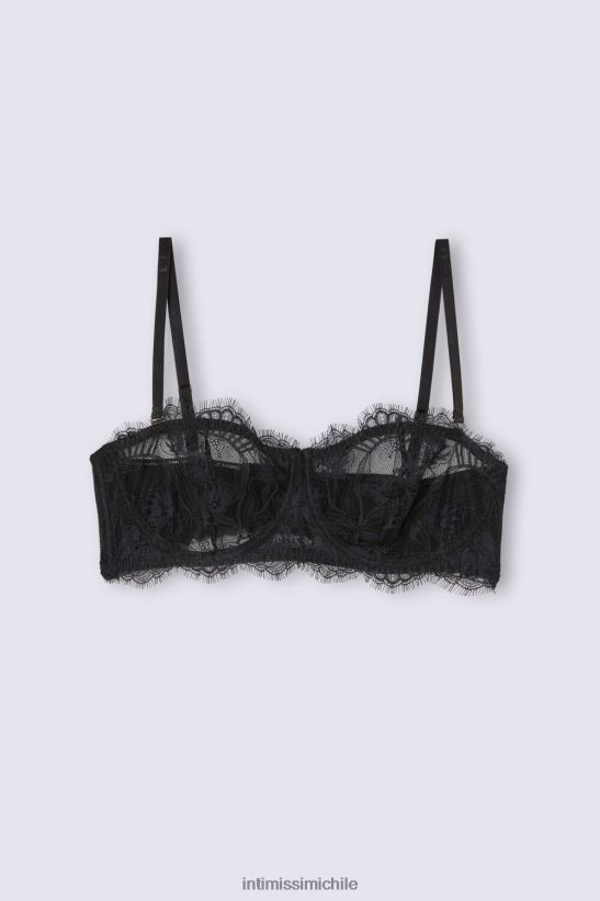Intimissimi sujetador bandeau balconette flores sensuales mujer 019-negro ropa interior L4BXFJ476