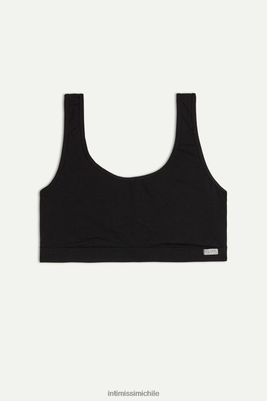 Intimissimi sujetador de algodón natural mujer 019-negro ropa interior L4BXFJ757