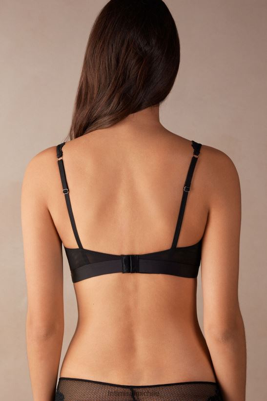 Intimissimi sujetador triangular lara flores bonitas mujer 019-negro ropa interior L4BXFJ687
