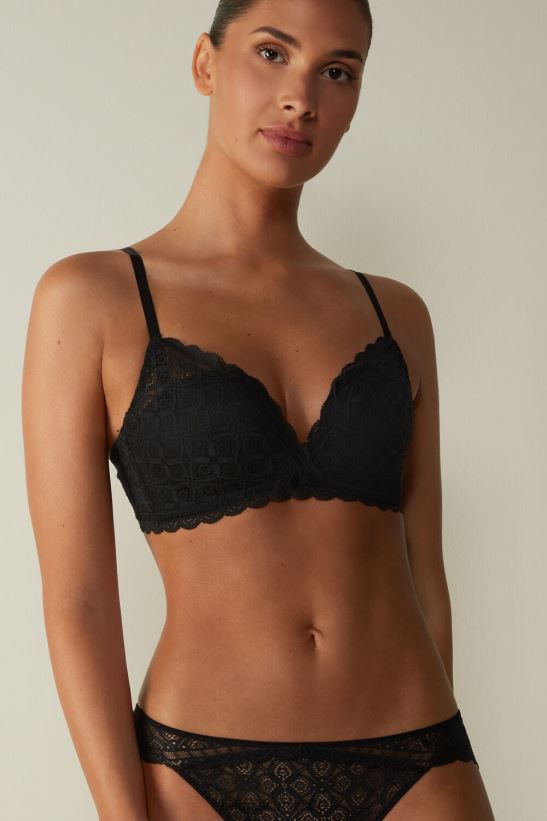Intimissimi sujetador push up de encaje fabiola mujer 019-negro ropa interior L4BXFJ720