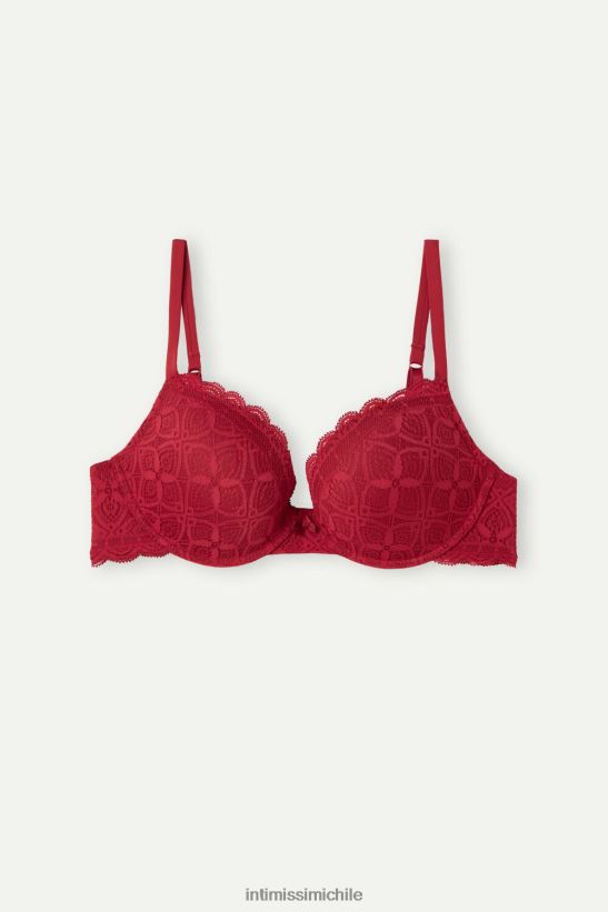 Intimissimi sujetador súper push-up de encaje elettra mujer 1473-rojo ropa interior L4BXFJ662
