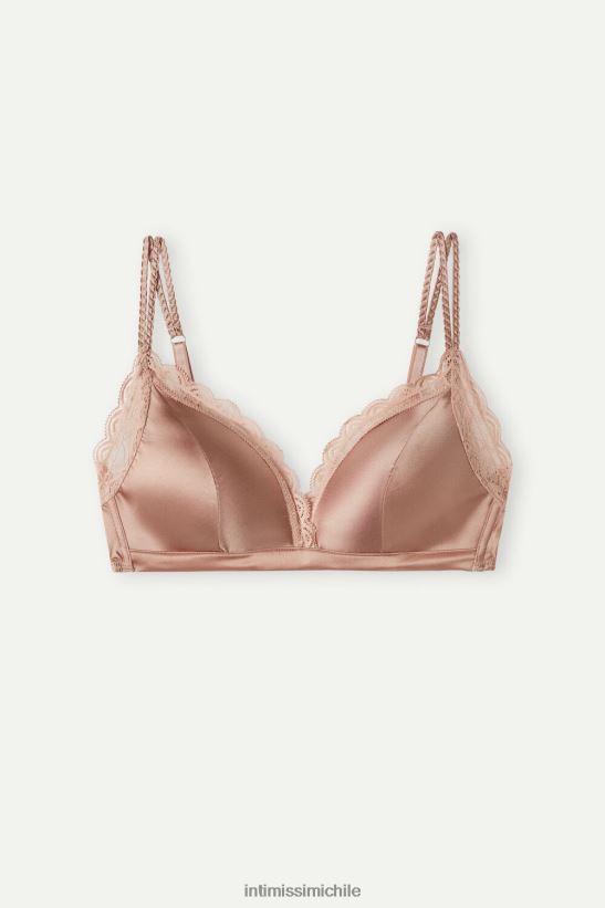 Intimissimi sujetador triangular tiziana de seda y encaje mujer 163i-rosa satinado ropa interior L4BXFJ788