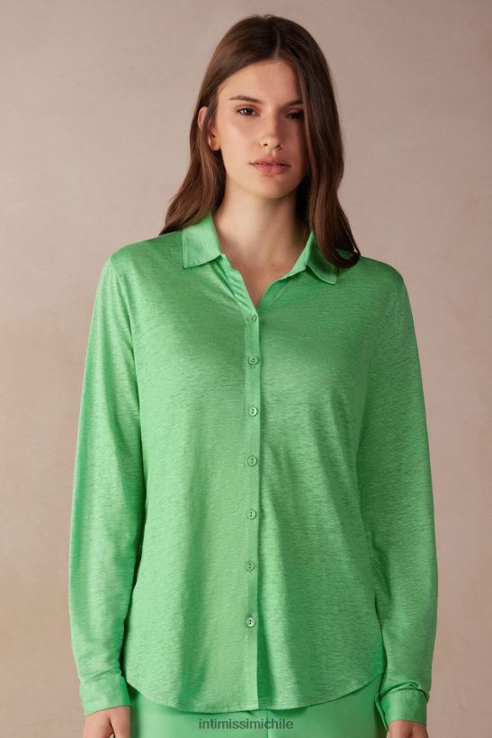 Intimissimi camisa de lino de manga larga mujer 218j-manzana menta vestir L4BXFJ1308