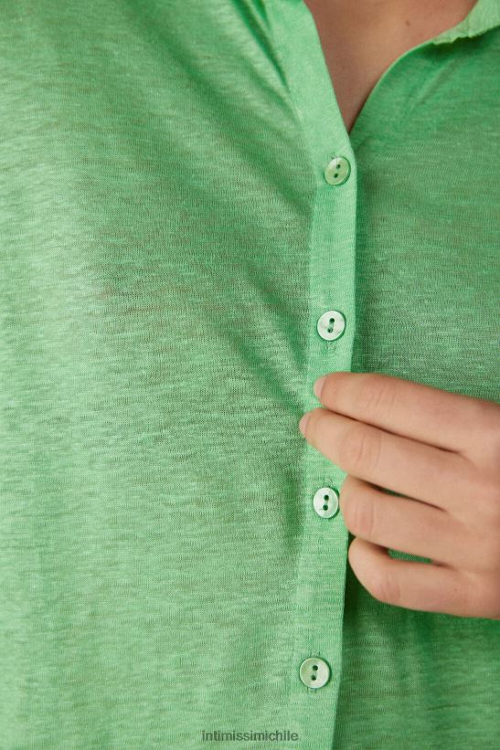Intimissimi camisa de lino de manga larga mujer 218j-manzana menta vestir L4BXFJ1308
