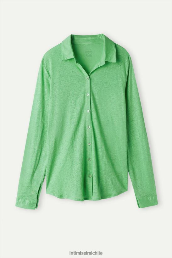 Intimissimi camisa de lino de manga larga mujer 218j-manzana menta vestir L4BXFJ1308