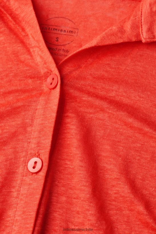 Intimissimi camisa de lino de manga larga mujer 219j-llama escarlata vestir L4BXFJ1304