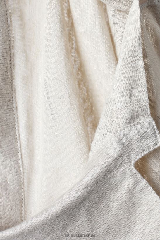 Intimissimi camisa de lino de manga larga mujer 913i-cuerda beige vestir L4BXFJ1294