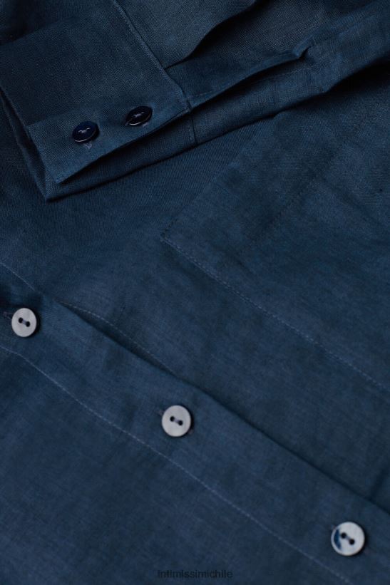 Intimissimi camisa de lino de tejido liso mujer 243j-azul marinero vestir L4BXFJ1300