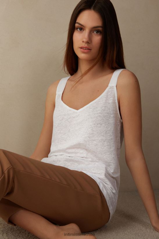 Intimissimi camisola de lino mujer 001-blanco vestir L4BXFJ1311