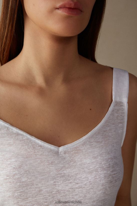 Intimissimi camisola de lino mujer 001-blanco vestir L4BXFJ1311