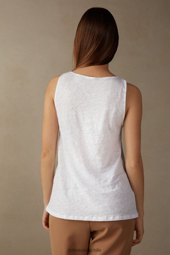 Intimissimi camisola de lino mujer 001-blanco vestir L4BXFJ1311