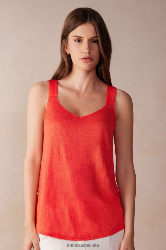 Intimissimi camisola de lino mujer 219j-llama escarlata vestir L4BXFJ1303