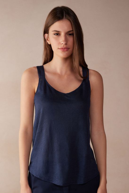Intimissimi camisola de lino mujer 243j-azul marinero vestir L4BXFJ1282