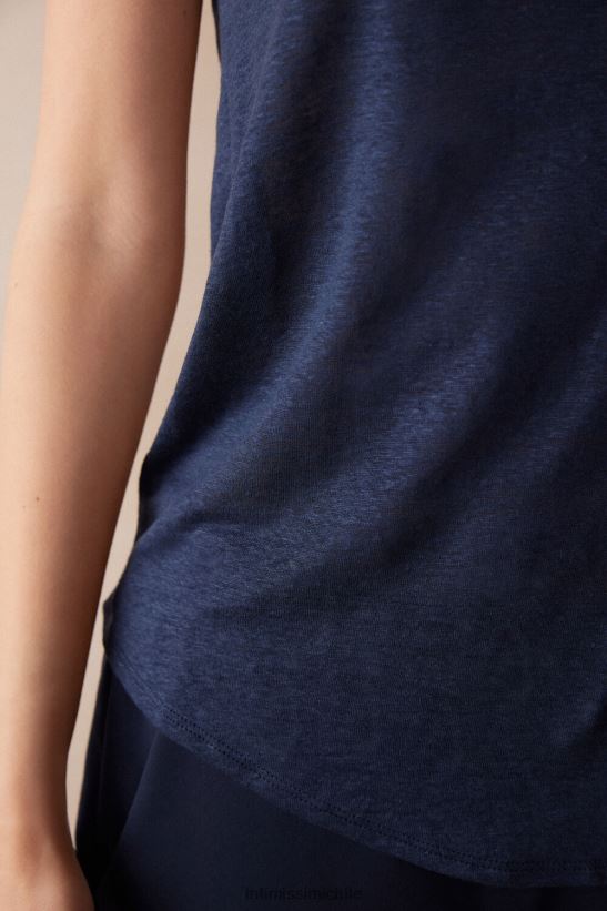 Intimissimi camisola de lino mujer 243j-azul marinero vestir L4BXFJ1282