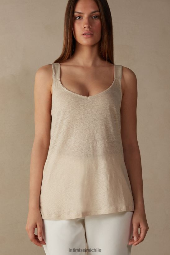 Intimissimi camisola de lino mujer 913i-cuerda beige vestir L4BXFJ1293