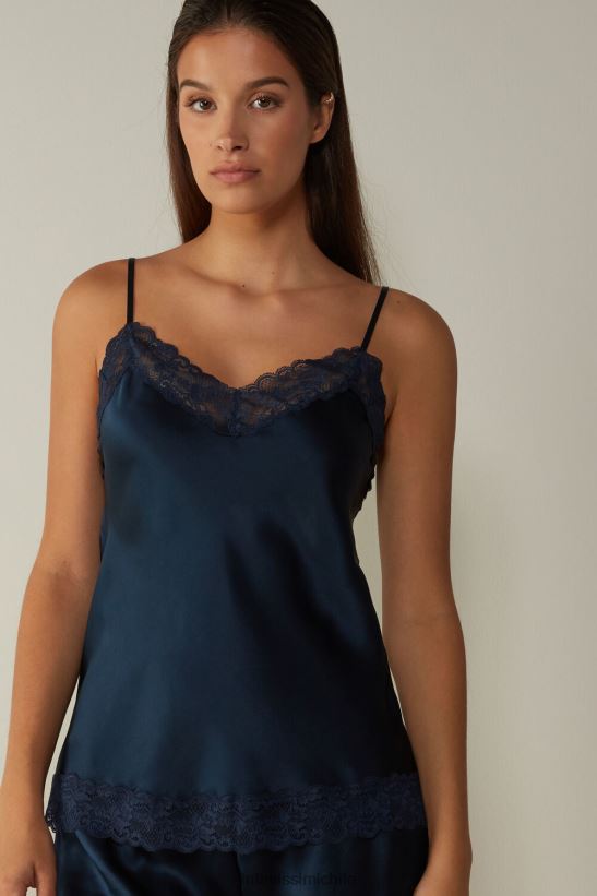 Intimissimi top de encaje y seda mujer 1467-azul intenso vestir L4BXFJ1442