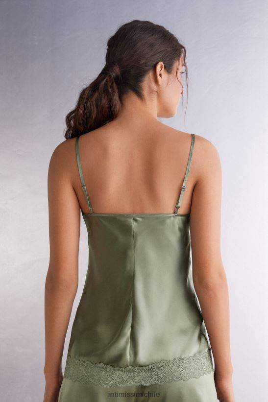 Intimissimi top de encaje y seda mujer 344j-salvia verde vestir L4BXFJ1266