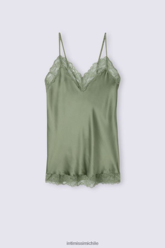 Intimissimi top de encaje y seda mujer 344j-salvia verde vestir L4BXFJ1266