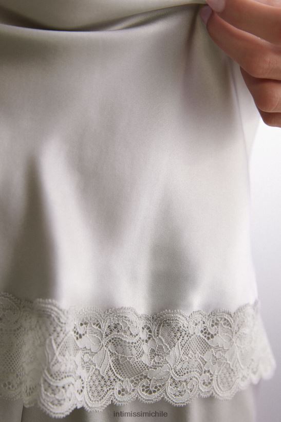 Intimissimi top de encaje y seda mujer 347j-gris hielo vestir L4BXFJ1263