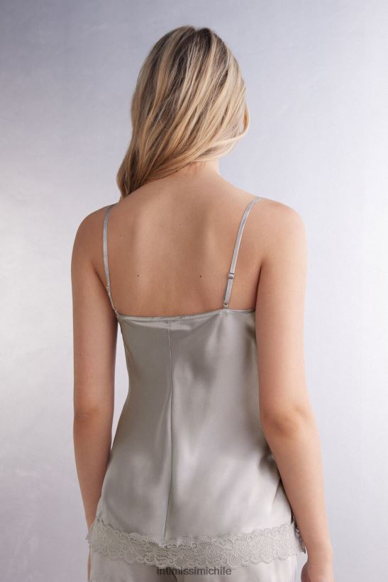 Intimissimi top de encaje y seda mujer 347j-gris hielo vestir L4BXFJ1263