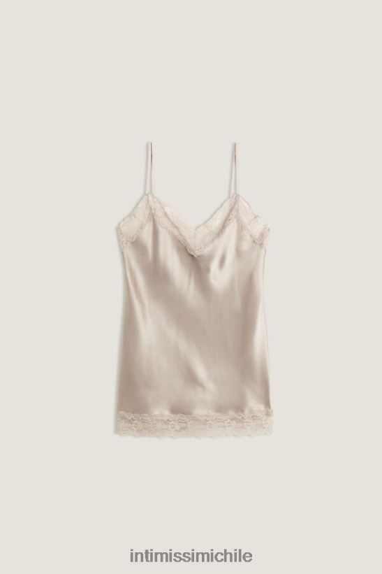 Intimissimi top de encaje y seda mujer 651i-beige polvo vestir L4BXFJ1405