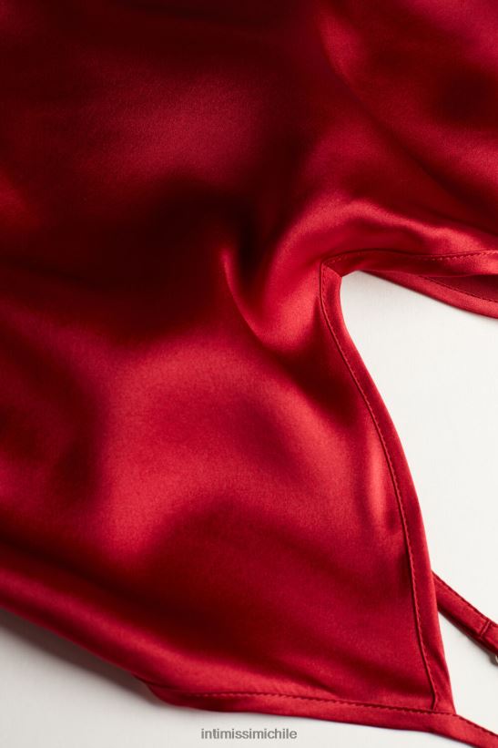 Intimissimi top de satén de seda con escote en pico mujer 1473-rojo vestir L4BXFJ1384