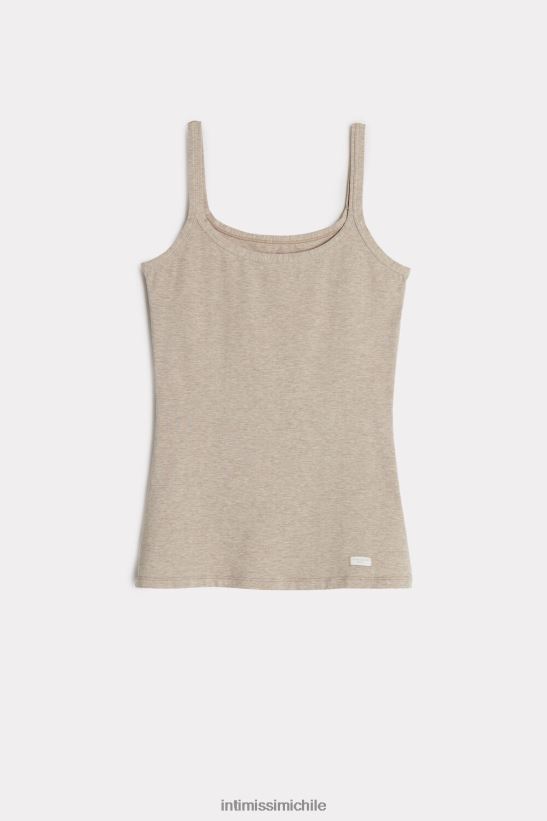 Intimissimi top de tirantes de algodón natural mujer 112i-mezcla natural vestir L4BXFJ1441