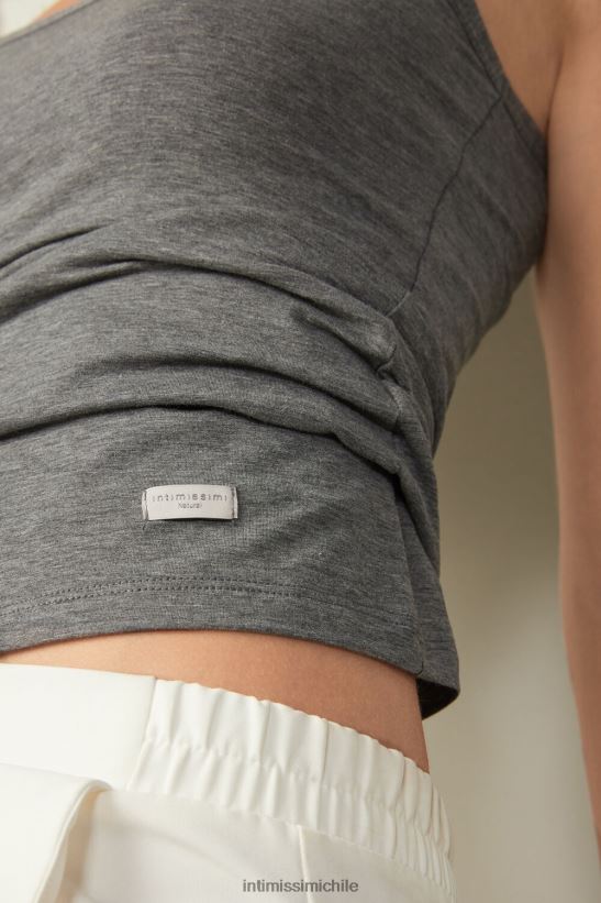 Intimissimi top de tirantes de algodón natural mujer Mezcla gris nube 616i vestir L4BXFJ1409