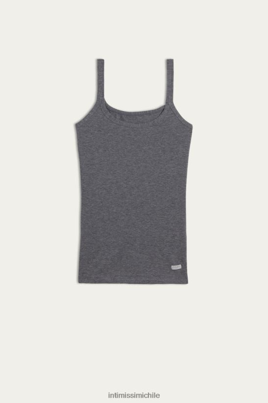 Intimissimi top de tirantes de algodón natural mujer Mezcla gris nube 616i vestir L4BXFJ1409