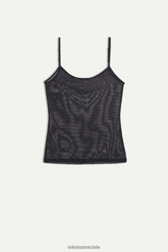Intimissimi top de tul con tirantes finos mujer 019-negro vestir L4BXFJ1406