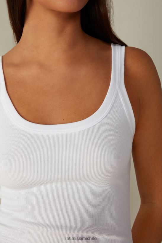 Intimissimi top sin mangas de algodón supima con espalda de nadador mujer 001-blanco vestir L4BXFJ1462