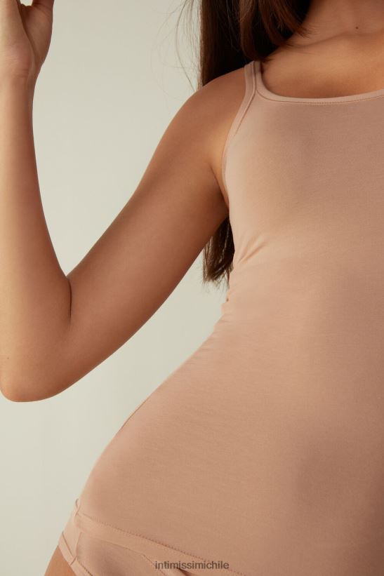 Intimissimi top ultraligero de algodón supima mujer 044-beige suave vestir L4BXFJ1411