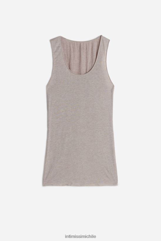 Intimissimi top ultraligero de cachemira y modal con hombros anchos mujer 7525-concha beige melange vestir L4BXFJ1449